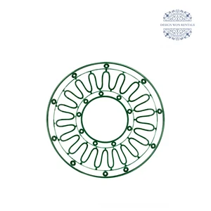 frenchie green 10- inch china plate in white background