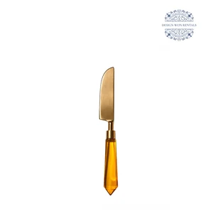 gemma amber collection butter knife flatware in white background