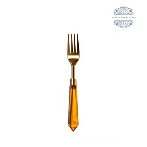 gemma amber collection dinner fork flatware in white background